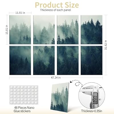 Art3d Soundproof Wall Panels 48x32, 8-Pack Acoustic Wall Art Panels, Sound Absorbing Decorative Wall Panels for Living Room, Bedroom, Kitchen, Studio, Polyester UV Print