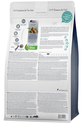 Happy Cat - Care Adult Light M-Serie - Low fett Trockenfutter für Katzen & Kater - weniger Fett - 10 kg