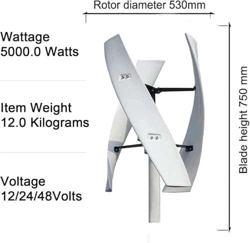 Kit turbina eolica da 24 V 20000 W per uso domestico, asse verticale, generatore di energia sostenibile ad alta efficienza con regolatore e inverter
