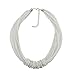 Bocar Chunky Statement Colorful Seed Beads Women Choker Collar Necklace (NK-10314-white)