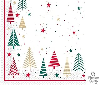 Christmas Napkins Silver and Gold Stars, White Christmas Napkins, Silver and Gold Napkins Christmas Napkins for Christmas Dinner and Parties