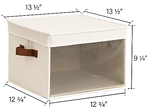 Storageworks Storage Bins With Lids And Clear Window, Storage Basket For Shelves, Fabric Closet Containers And Organizers, Beige, 4-Pack #TOP1