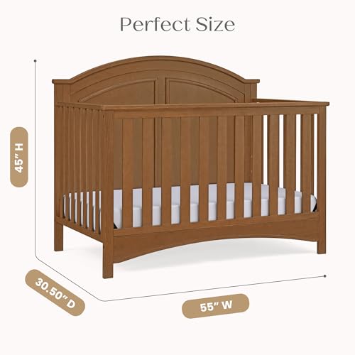 Image of Delta Children Perry 6-in-1 Convertible Crib & Mattress, Chestnut