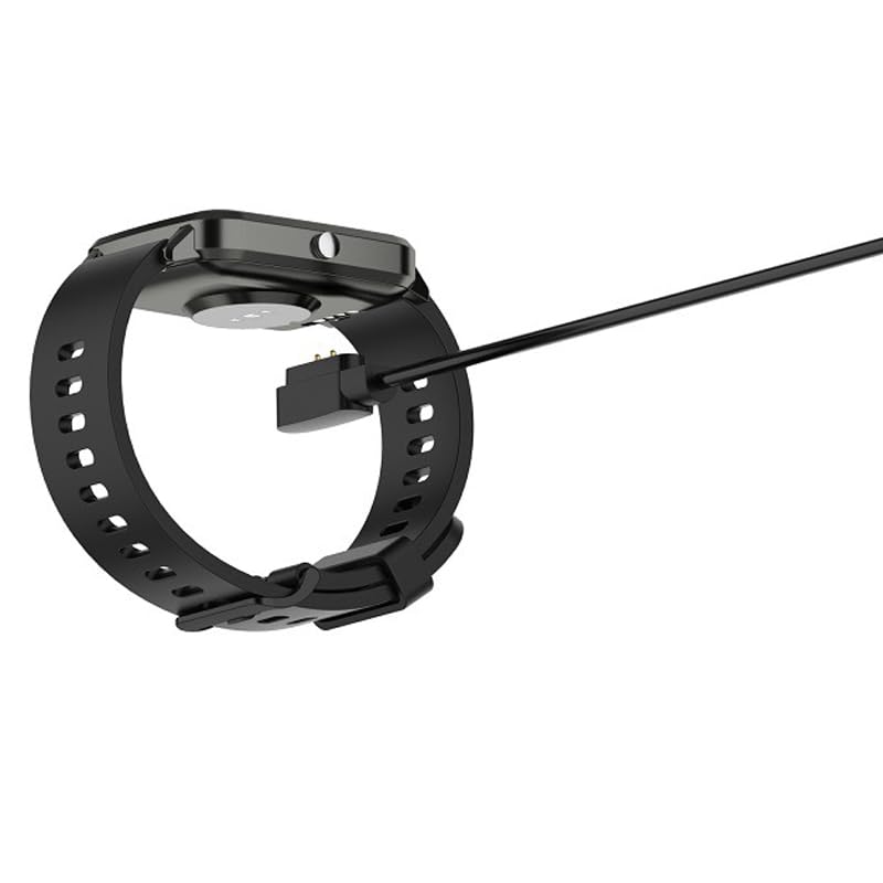 Smartwatch displaying charging icon while connected to the charger