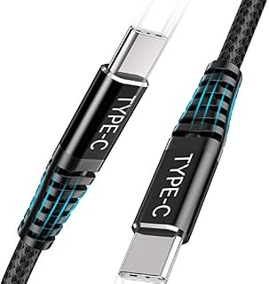 USB C to USB C Cable[2Pack,1M+2M],60W 20V/3A USB Type C to Type C PD Fast Charging Charger Lead for Samsung Galaxy S21 Ultra Plus S20/Note 20/Note 10,iPad Pro 2020/2018,MacBook,Google Pixel 2 3 4 XL