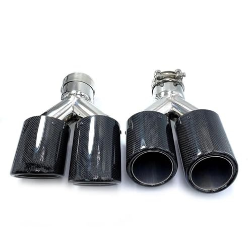 Tubo de escape doble universal para modificación de coche con punta cola de acero inoxidable