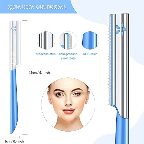 NANAN Women Facial Razor for Hair Removal - Dermaplaning Tool Peach Fuzz Trimmer, Fine Hair Remover Eyebrow Razors and Dermaplane Face Shavers Women's Exfoliating for Sensitive Skin Essential Travel