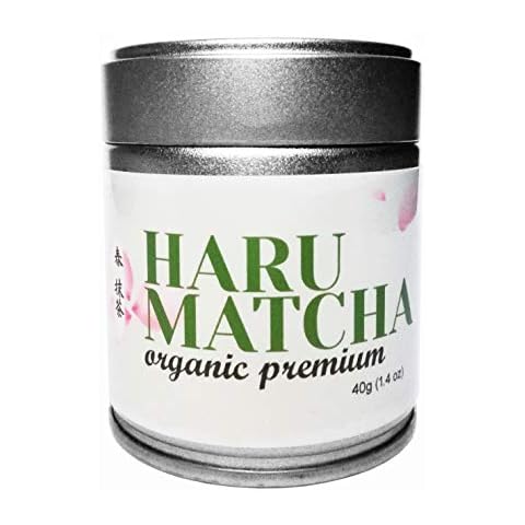 HARU MATCHA - 40g Tin (1.4oz) Japanese Organic Premium Ceremonial Grade Matcha Green Tea Powder - JAS Organic Certified - Ichibancha First Harvest Cover
