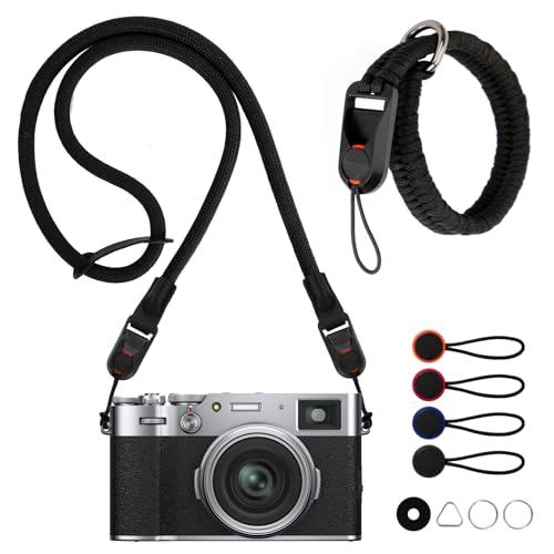 LURICO Tracolla Macchina Fotografica con 4 Sgancio Rapido, Set di Tracolla Fotocamera e Cinturino da Polso, Cinturino per fotocamera per Polsi Diversi, Cinghia per Fotocamera per DSLR/SLR