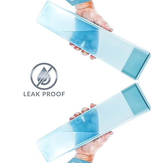 Image of Square Fridge Water Bottles Set of 6 1 Litre BPA Free Plastic Refrigerator Bottles Slim & Space Saving Water Bottle Set for Home & Office