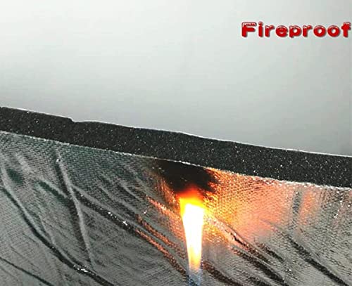 Zijmat Hood Liner Heat Shield 32" X 54" X .62" Thick Self-Adhesive Automotive Insulation Foam Sound Deadening Mat- Aluminum Foil Face #TOP5