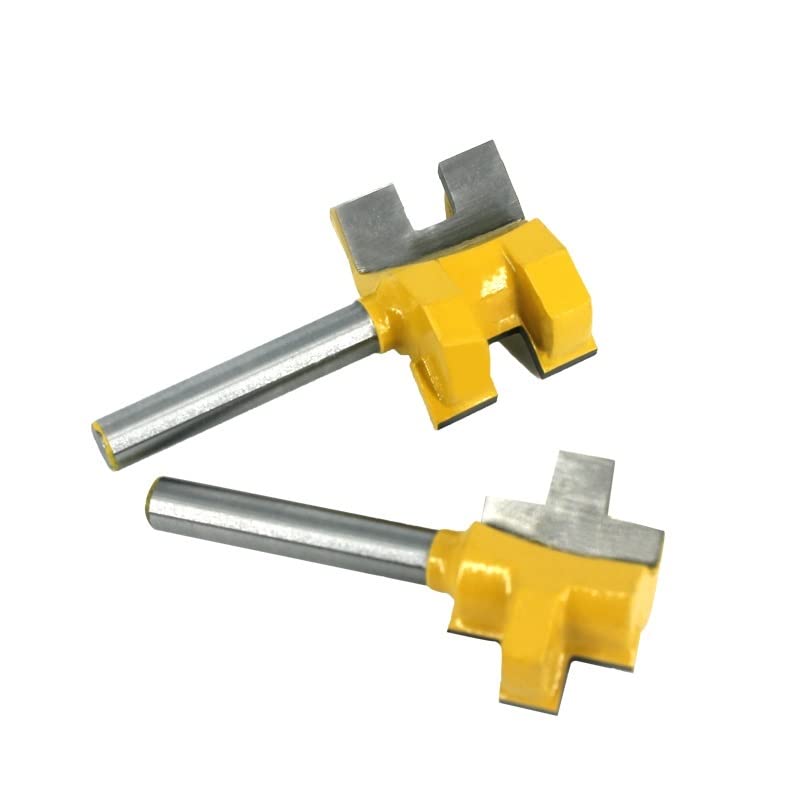 Punte for Fresa A Dente Quadrato for Tenone con Scanalatura A T Codolo da 2 Pezzi 6 Mm for Utensili for La Lavorazione del Legno
