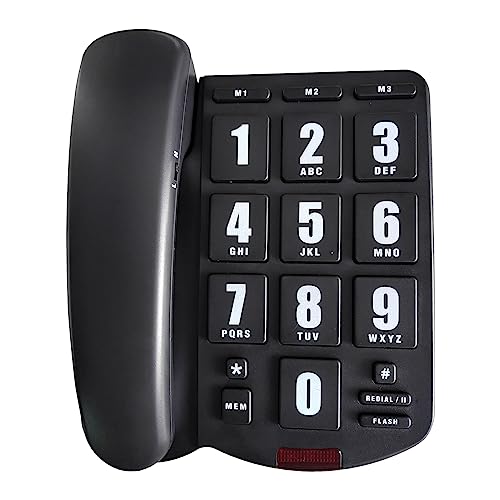 Teléfono fijo con teclas grandes para adultos PK3000 negro miniatura 1