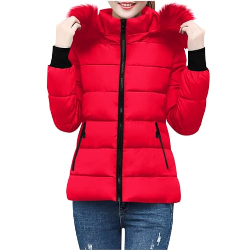 Veste d'hiver femme à capuche unie pour sorties citadines et balades