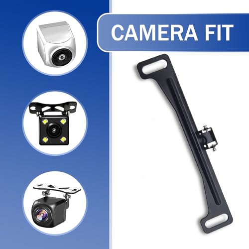 Image of License Plate Camera Mount, Rear Camera Bracket, Car Camera Mount, Backup Camera Mount, Camera Bracket, Universal for Most Cars (Black #1 PC)