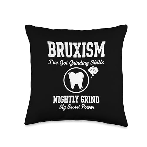 Bruxism Nightly Grind Skills Superpower Throw Pillow