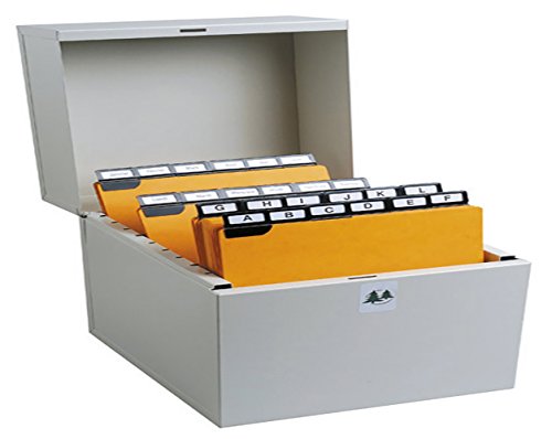 Exacompta - Ref 54721E - Caja archivadora vertical (100 x 157 x 210 mm, apta para tarjetas de 125 x 75 mm, capacidad para aproximadamente 500 tarjetas), color gris