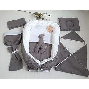 Babynest set |Grijs-taupe|Wafelstof|Soft baby|Babyshower|Kraamcadeau|Comfykids