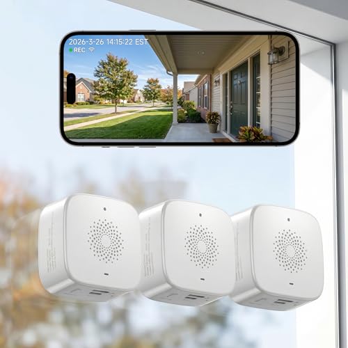 Image of SOIADV Window Camera for Home Security 3Pack, Wireless Security Camera System with Battery Powered, Indoor Camera with 4MP QHD, Motion Detection, Smart AI Color Night Vision, 2.4G&5GHz