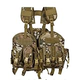 [Zakya] チェストリグ サバゲー ベスト タクティカルベスト リグ プレートキャリア マガジンポーチ チョッキ アーマー 装備 ミリタリーベスト サイズ調整可能 第3世代 (CP迷彩)
