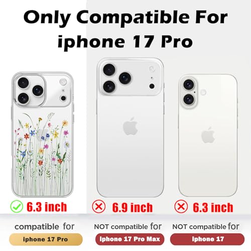 Coque antichoc iPhone 17 Pro transparente silicone fleur - 7
