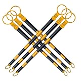 LXWKAI Einziehbare Verkehrsbarriere – 1,2–2 m und 1,6–3 m verstellbare gelbe und Schwarze Sicherheitsbarriere für Straßenbau, Parkplatzwarnung, temporäre Sicherheitsabsperrung (1,2–2 m, 6 Stück)