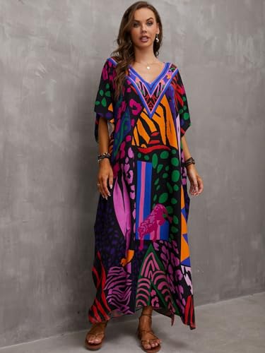 Plus Size Kaftan Dress for Women Caftan Bathing Swim Cover Up Boho Beach Dress Lightweight Loungewear2