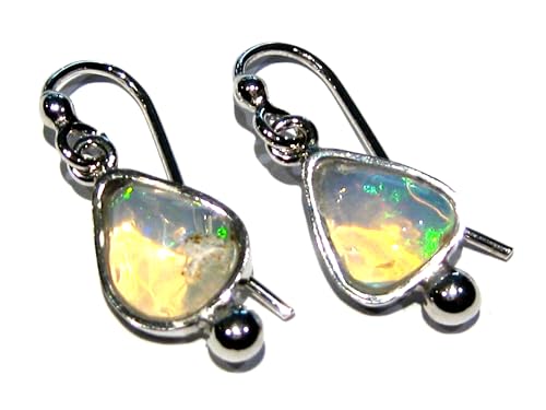 Boucles d'oreilles opale argent 925 puces d'oreilles en pierre véritable pour femme