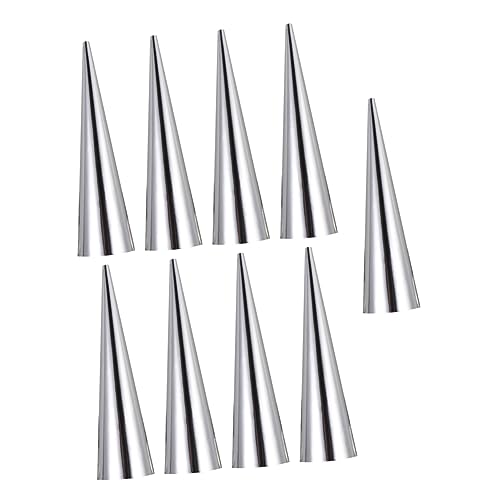 COLLBATH 9pcs Stainless Steel Bread Baking Mold Conical Croissant Mould for Home Baking
