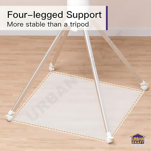 Image of URBAN KRAFT Octopus Foldable Rotating Cloth Drying Rack, 360 Multi-Layer Space Saving Laundry Stand with Lockable Wheels, 4 Pulleys, 20 Clips, 6 Shoe Dryers Rods for Indoor /Outdoor