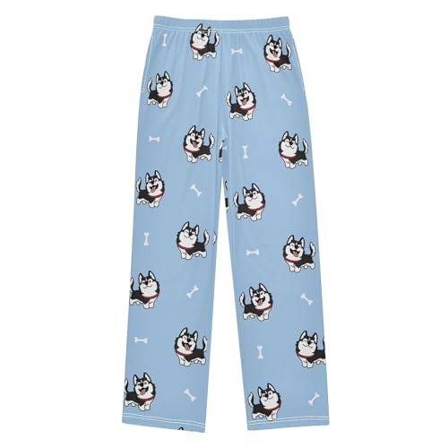 Boys' Pants Cute Siberian Husky Dog Funny Long Bottoms Jogger Pants Elastic Waist Trousers with Pockets S-XL