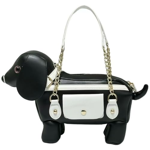 Image of Women PU Leather Unique Novelty Dog Shaped Crossbody Shoulder Bag Handbag Purse