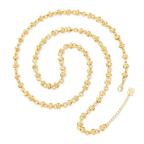 Bijoux femmes long collier chaîne double Aobei Pearl, sautoir argenté pour robe de soirée
