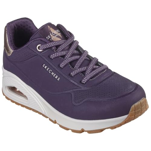 Image of Skechers Womens UNO - Shimmer Away Dark Purple Lifestyle Lace Up Shoe