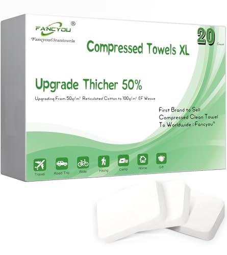 Fancyou Grande Toallas Comprimidas Desechable 20 Unidad, Disposable Compressed Face Towel Mini...
