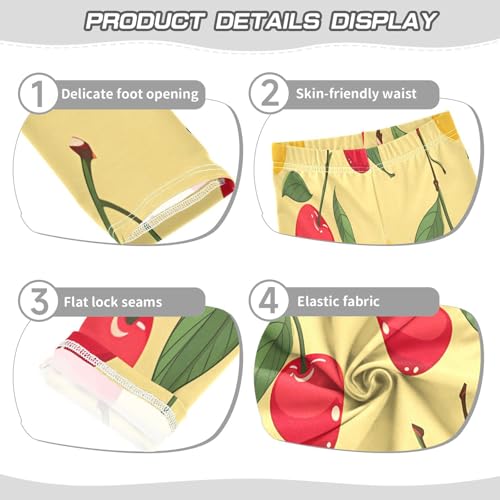 Bolaz Toddler Girls Leggings Printed Yoga Pants Leggings Yellow Red Cherry for Kids3