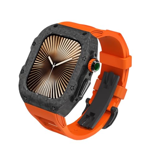 CEKGDB For Apple Watch 42mm 44mm 45mm 46mm 49mm Luxury Carbon Fiber Case Watch Strap Modification Kit,For Iwatch Series 10 42mm