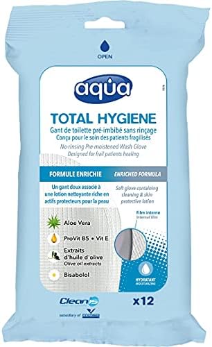 Pack of 12 Disposable Adult Wash Gloves – Pre-Moistened Unscented Body Wipes, Medical-Grade Cleansing Mitts with Aloe Vera for Incontinence Care, Bed Bath, Seniors, No-Rinse Bathing & Travel Hygiene