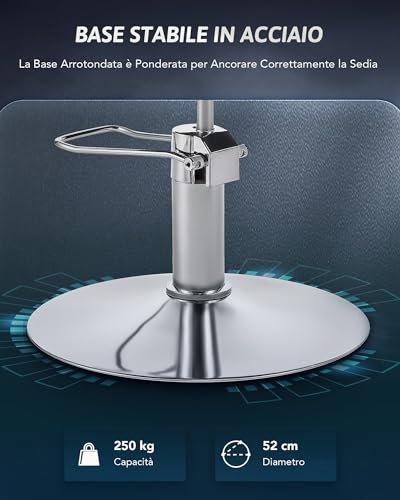 CO-Z Fotel fryzjerski Nowoczesne krzesło fryzjerskie z obrotowym o 360° i regulacją wysokości 15 cm pompa hydrauliczna pojemność 250 kg do salonu kosmetycznego tatuaże