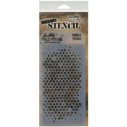 Stampers Anonymous THS-002 Tim Holtz Layered Stencil, 4.125 by 8.5-Inch, Bubble