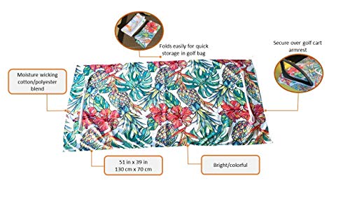The Original | Golf Cart Seat Cover | Ezgo Seat Cover | Summer Golf Cart Seat Towel | Stay Cool, Clean & Dry | Fun & Vibrant Designs | Machine Washable Seat Cover | Tropical Fruit #TOP4