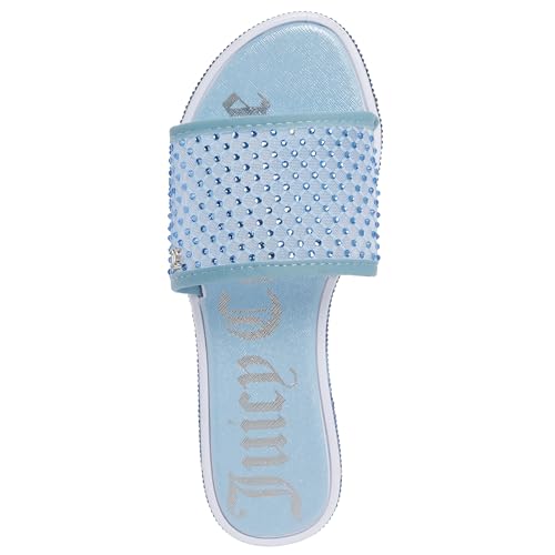 Image of Juicy Couture Women's Slide Sandals - Glitter Bling Open Toe Sparkle Flats - Dressy Summer Casual Footwear