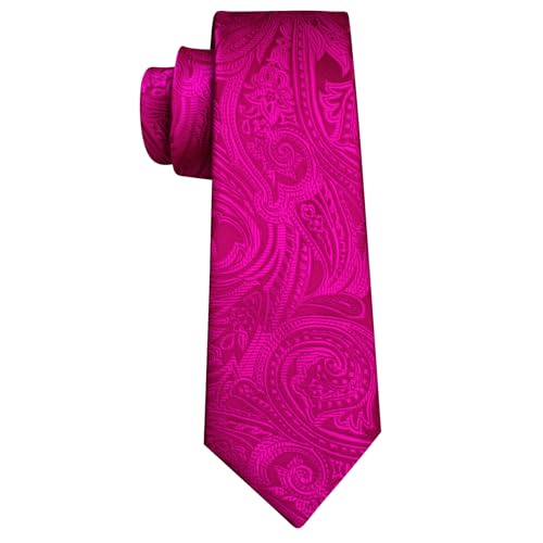 Image of Barry.Wang Men Tie Set Paisley Silk Necktie Pocket Square Cufflinks Formal Wedding Business Party
