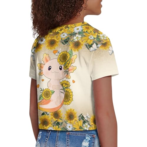 Image of 4th of July Shirt for Girls 7-8 Years US Flag Crop Tops Kids Outfit Independent Day Graphic Tee-
