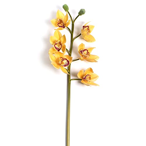 Image of PURE HOME + LIVING Yellow Faux Boat Orchid Spray 1 Piece