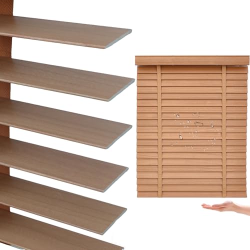 Persiana Veneciana Interior de Madera, Estores Venecianos Opacos, Persianas Venecianas a Medida 70 80 90 100 120 cm, Persianas Horizontales para Casa, Dormitorio, Cocina(Madera)