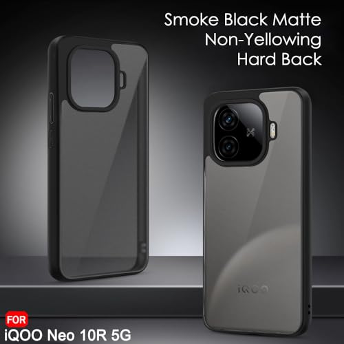 Image of TheGiftKart Hybrid Shockproof Back Cover Case for Motorola Moto Signature 5G | Camera Protection Module | Hard Back Case Cover for Moto Signature (PC & TPU, Translucent Smoke Matte Back, Black Sides)