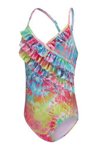 Image of Moon Tree Girls One Piece Swimsuits Ruffle Swimwear Beach Bathing Suit 2-14 Years