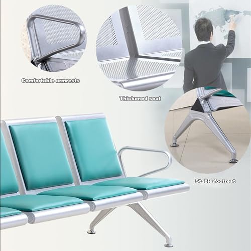 Sillas de sala de espera de 3 plazas de diseño sobrio monocolor 4