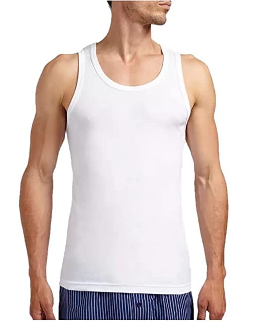 Buy PELIAN Men's 100 Cotton Seleveless White Vest Combo Pack of 1 (80